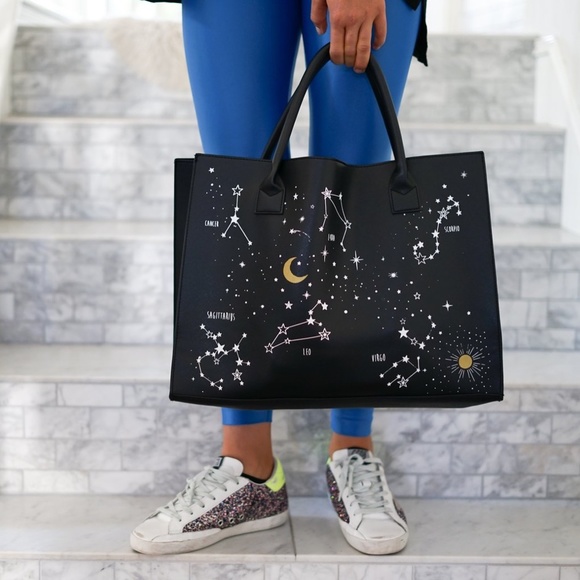 SOLD!!! Horoscope Constellations Tote Bag Vegan Leather - Picture 2 of 9
